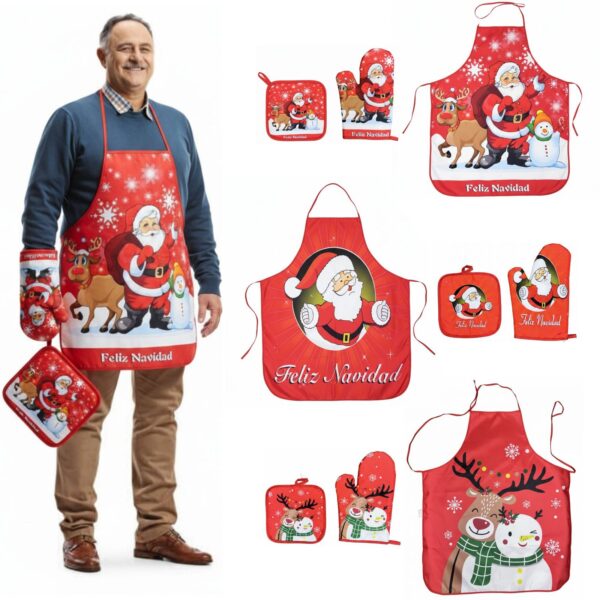 Set Delantal x3 Navideño