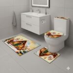 Set x4 Tapetes para Baño Navideño
