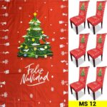 Set x6 Protector de silla y Mantel Navideño